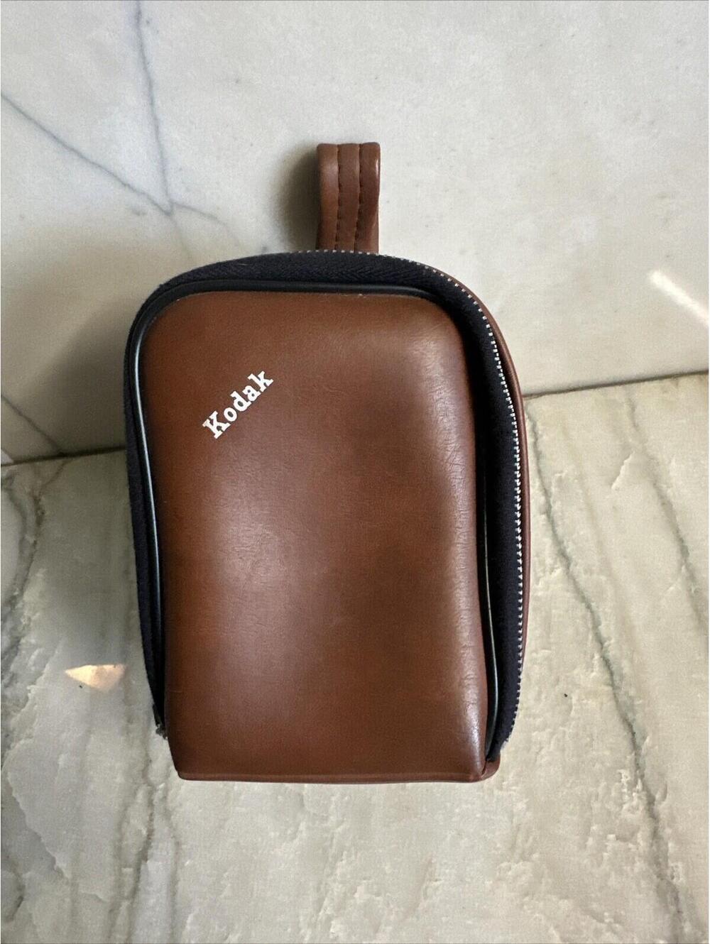 KODAK Vintage Brown Leather Zip Compact Camera Soft